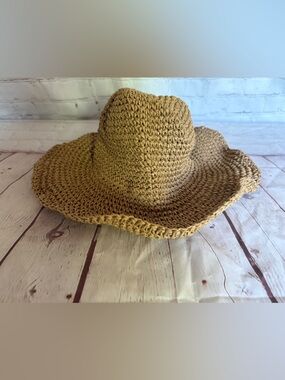 Woven Raffia Floppy Sun Hat Unbranded Tan